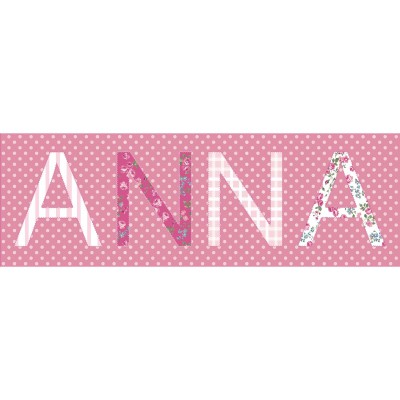 Tableau fille liberty personnalisable 4 lettres et plus (60 x 20 cm)