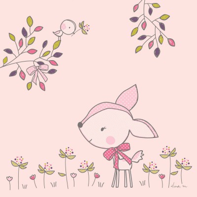Tableau lili rose by elisa m. (30 x 30 cm)
