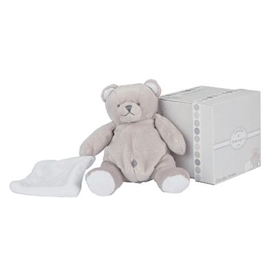 Ourson avec mouchoir blanc (20 cm) par Doudou et Compagnie