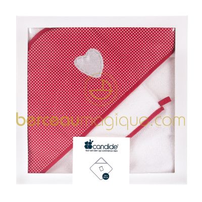 Sortie de bain + gant Lapin Fragile par Candide