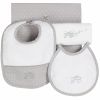 Kit de naissance gris (lot : 1 petit bavoir, 1 grand bavoir, 1 lange) Pluie d'�toile