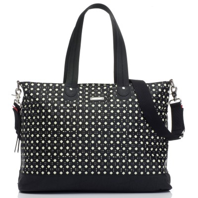 Sac à langer maman tote noir et blanc