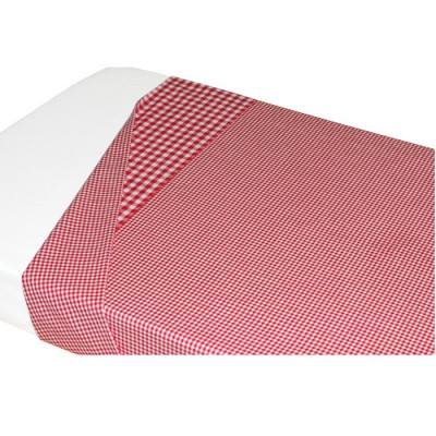 Drap de lit vichy rouge (100 x 80 cm)