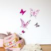 Stickers papillons Shimmer fuchsia (33 x 22 cm)