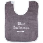 Bavoir ''Mini gastronome'' taupe / blanc - BB & Co