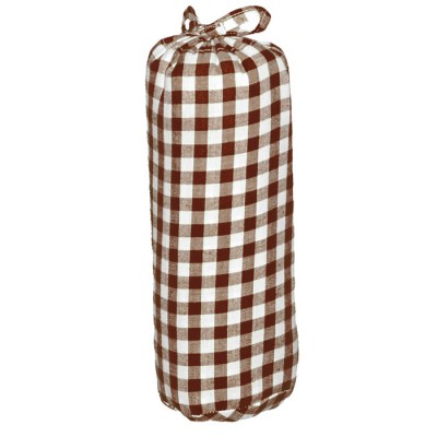 Drap housse gros carreaux chocolat (60 x 120 cm)