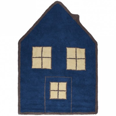 Tapis garçon souple marron maison (120 x 160 cm)