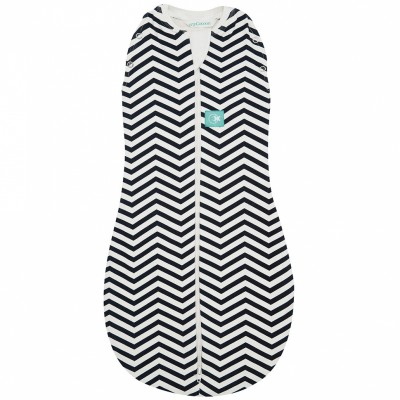 Gigoteuse d'emmaillotage printemps automne coton bio ergococoon chevron bleu marine tog 1 (60 cm)