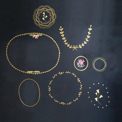 Stickers cadre pinboard doré (80 x 60 cm)