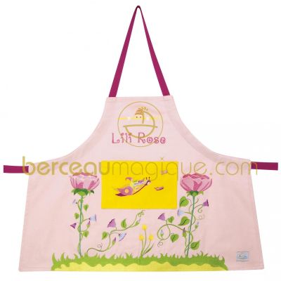 Tablier roses brod� pr�nom  par L'oiseau bateau