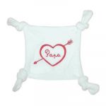 Doudou plat velours brod� Papa - BB & Co
