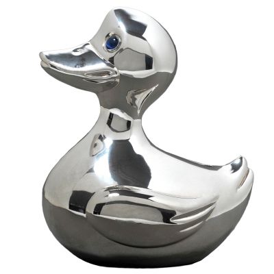 Tirelire Canard avec �charpe (m�tal argent�) par Orf�vrerie de Cr�vigny 