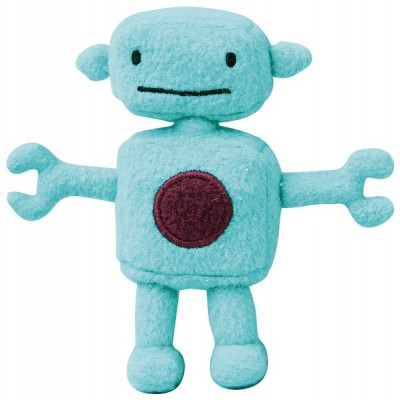 Peluche Petit robot polaire turquoise (12 cm) par Trousselier