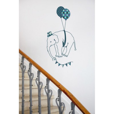 Sticker éléphant voyageur (85 x 40 cm)