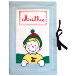 Prot�ge-carnet de sant� bleu ciel personnalisable - Les Griottes