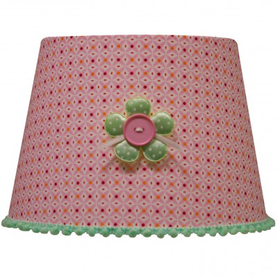 Abat-jour pretty pastels fleur rose et vert pour lampe (20 x 15 cm)