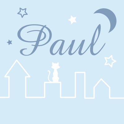 Tableau nuit bleu ciel paul personnalisable (20 x 20 cm)