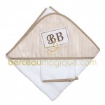 Sortie de bain + gant BB Tradition - Candide