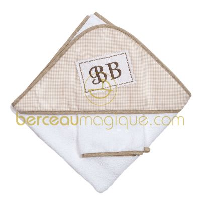 Sortie de bain + gant BB Tradition par Candide