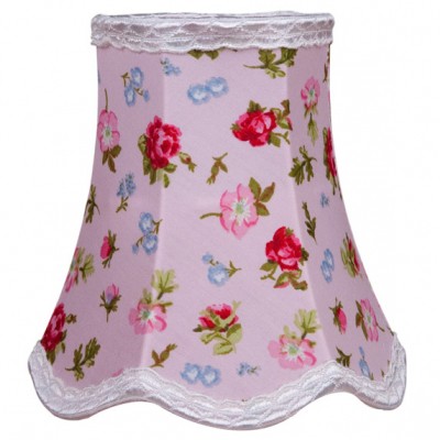 Abat-jour rose floral rose pour lampe (15 x 15 cm)