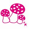 Mini sticker fluo champignons (10 x 10 cm)
