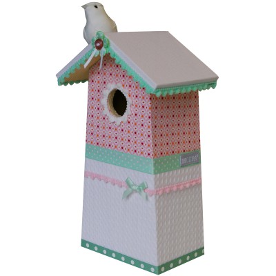 Cabane à oiseaux pretty pastels (12,5 x 9 x 26 cm)