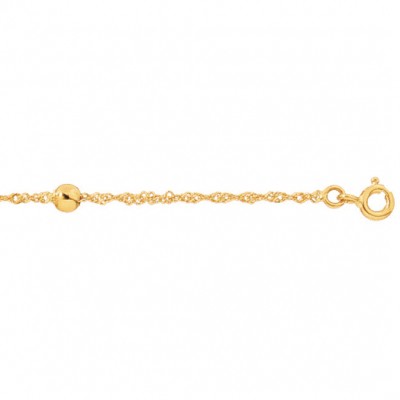 Bracelet maille Singapour et boules (or jaune 750�)  par Berceau magique bijoux