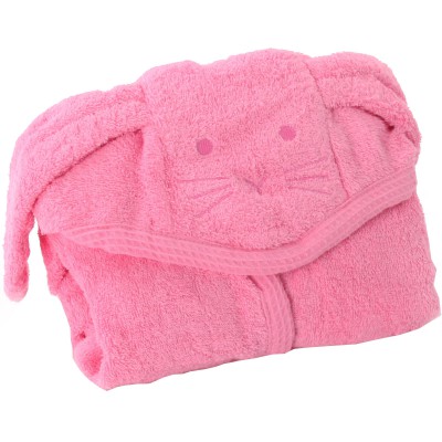 Cape de bain évolutive chat rose fuchsia (80 x 134 cm)