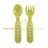 Lot de 2 couverts pour b�b� vert 