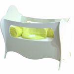Lit b�b� Volute 60 x120 cm c�t�s plexiglas finition laqu� blanc - Mathy by bols