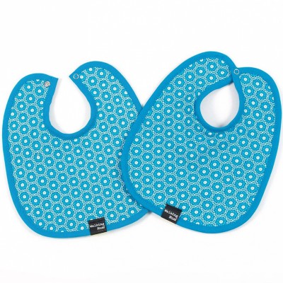 Lot de 2 bavoirs namaste turquoise