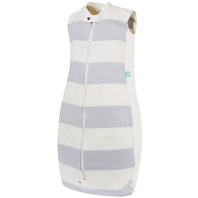 Gigoteuse hiver laine de mérinos et bamboo blanche à rayures bleues tog 2 (105 cm)
