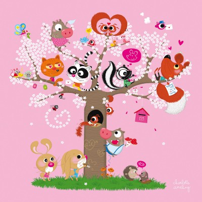 Tableau valentine pirates by charlotte ameling valentine (30 x 30 cm)
