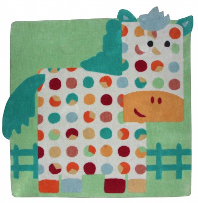 Tapis cheval hector acrylique printé (120 x 120 cm)