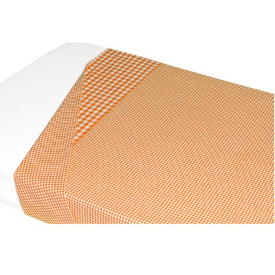 Drap de lit vichy orange (120 x 150 cm)