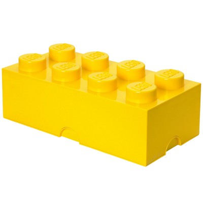 Bac de rangement empilable lego jaune 8 plots