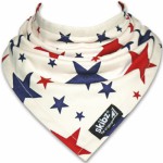 Bavoir-bandana doubl� �toiles rouges et bleues Skibz - BB & Co