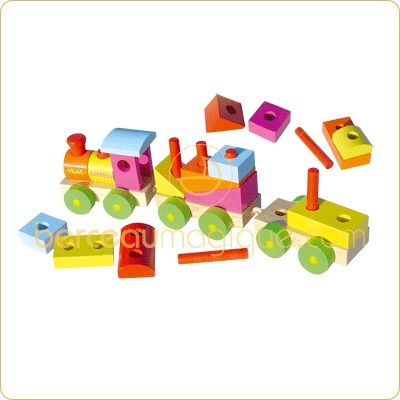 Jouet grand train de cubes � construire par Vilac
