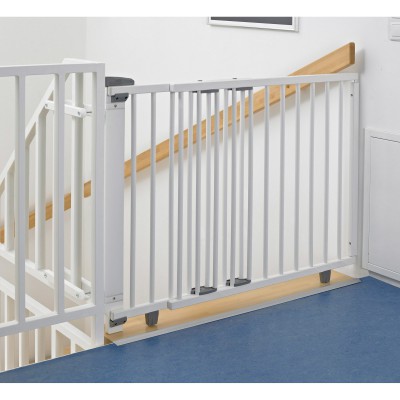 Barrière de sécurité pour escaliers bois blanc (99,5 à 140 cm)