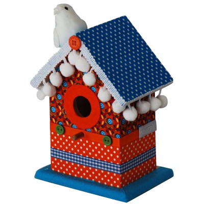 Cabane à oiseaux retro vintage (12 x 9 x 16 cm)