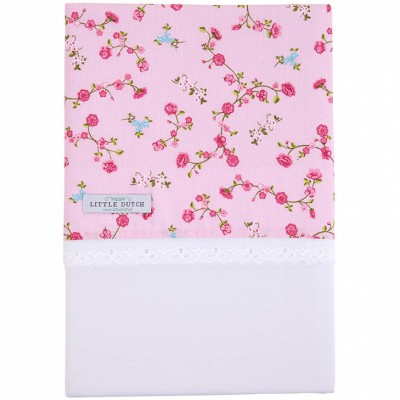 Drap de berceau fleurs pink blossom (70 x 100 cm)