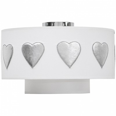 Abat-jour blanc hearts silver (diamètre 35 cm)