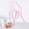 Sticker mural La biche fuchsia (90 x 70 cm)