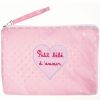 Pochette b�b� brod�e Petit b�b� d�amour rose