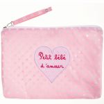 Pochette b�b� brod�e Petit b�b� d�amour rose - BB & Co