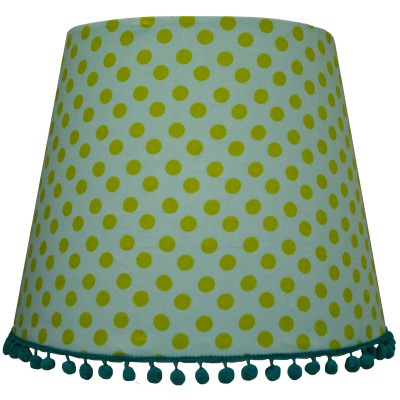 Abat-jour robotic vert à pois pour lampe debout (35 x 28 cm)