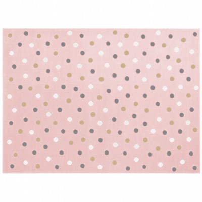 Tapis fille rose à pois (120 x 160 cm)