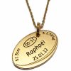 M�daille de naissance ballon de rugby avec cha�ne (plaqu� or jaune)