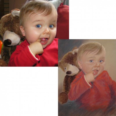 Portrait aux pastels secs (3 formats)