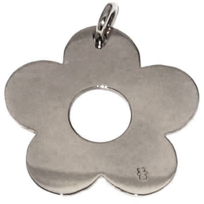 Pendentif marguerite (or blanc) par Loupidou